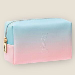 Light-Pink/Blue Ombré YSL (Yves Saint Laurent) Mini Cosmetic-Makeup Bag